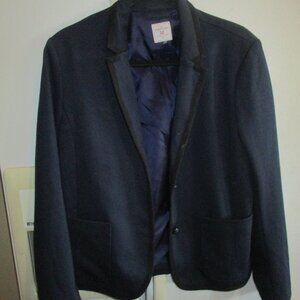 Gap The Classic Academy  Blazer Sz. 12 Navy Blue black trim lined m